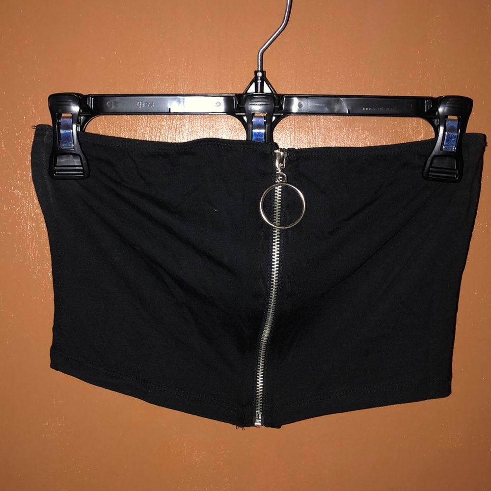 Black Zip-Up Tube Top